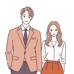男女、夫婦、カップルのイラスト素材
