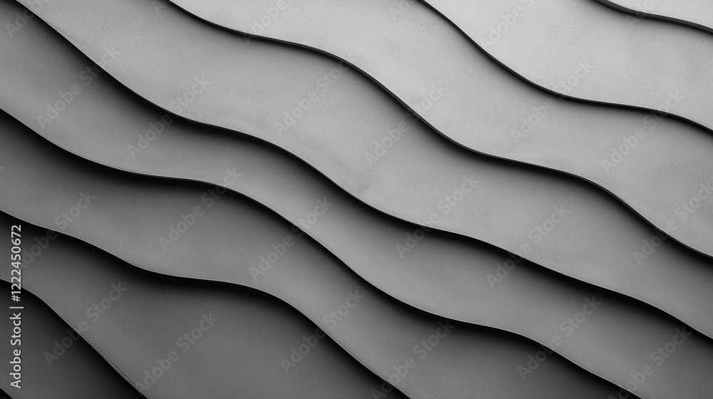 Poster abstract wavy texture: a grayscale close-up reveals a captivating interplay of light and shadow acro