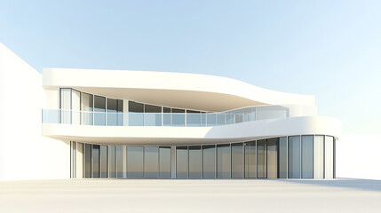 Fototapeta premium White empty architecture with curves , 3d rendering. Computer digital drawing.
