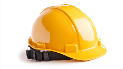 Fototapeta premium Safety First: A bright yellow hard hat, essential safety equipment, sits prominently, ready for use. The focus is on its protective design and robust construction.