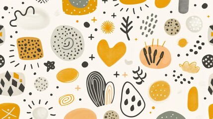 Abstract Mustard Yellow and Grey Pattern