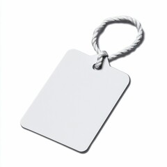 Fototapeta premium Blank White Tag with String Isolated on White Background