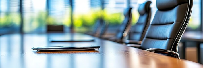 office boardroom table and chairs empty with no people