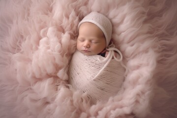 Soft light photography of a newborn baby on a white background
