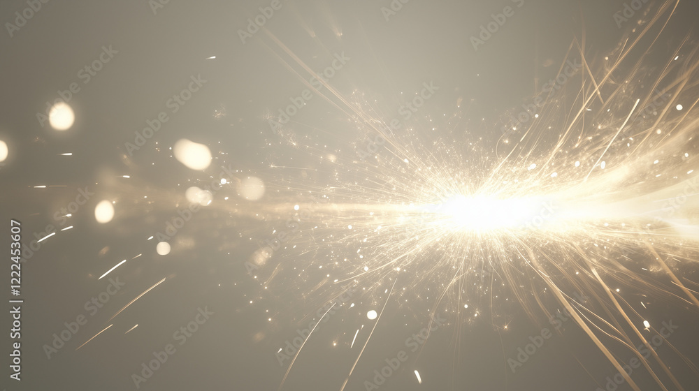 Poster sparkling trail of light: a burst of golden light streaks across the frame, creating a captivating t