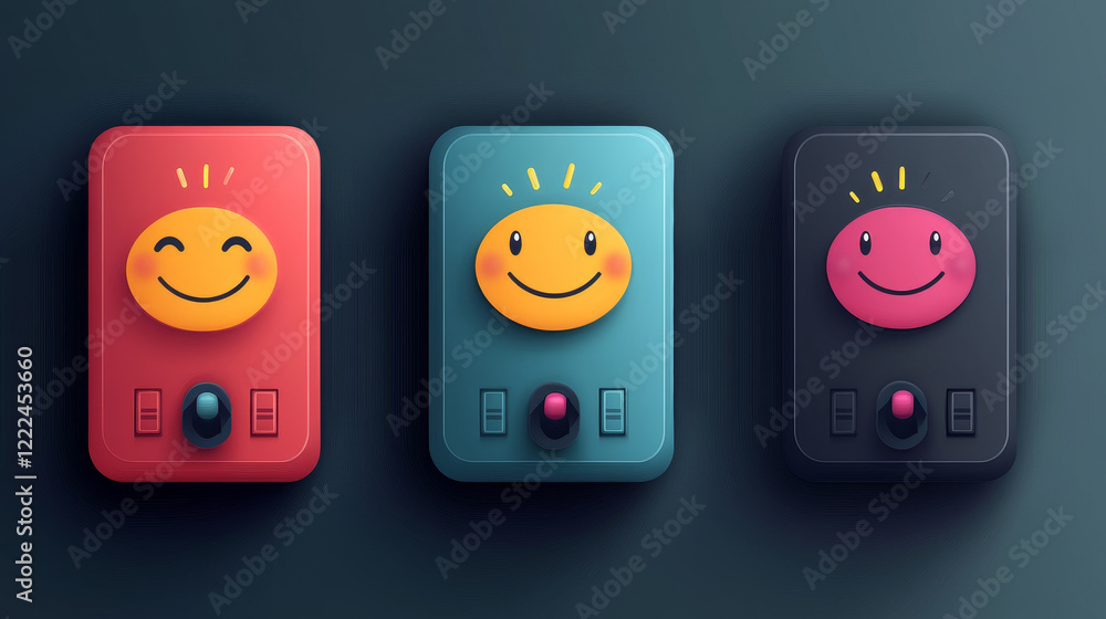 Aufkleber toggle switch set, on and off sliders, vector elements for your design. the switches in the form of 