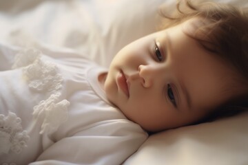 Soft light photography of a newborn baby on a white background