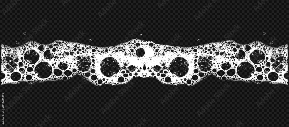 Poster soap texture with foam wash and water, featuring a grunge clean look. soapy shampoo liquid with glas