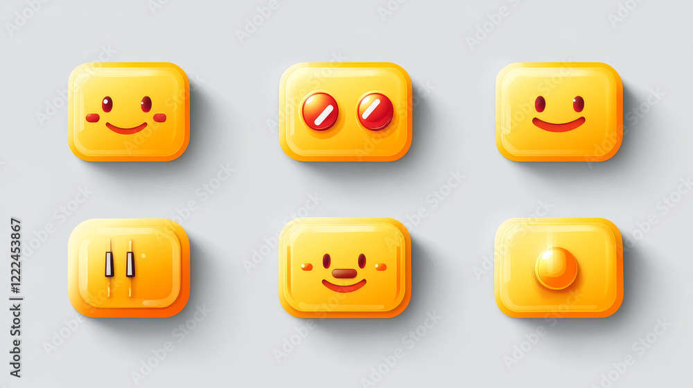 Aufkleber toggle switch set, on and off sliders, vector elements for your design. the switches in the form of 