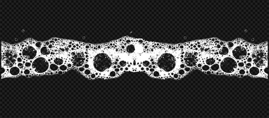 Soap texture with foam wash and water, featuring a grunge clean look. Soapy shampoo liquid with glass pattern and bubbles at the transparent background.