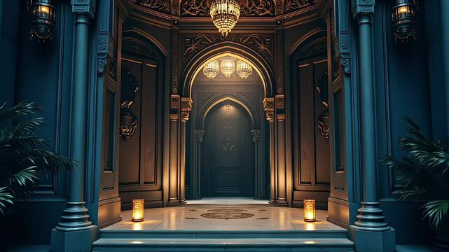 eid mubarak concept mosque