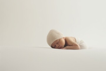 Soft light photography of a newborn baby on a white background
