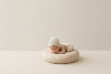 Soft light photography of a newborn baby on a white background