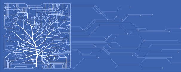 Tree of innovation merging nature and circuit boards