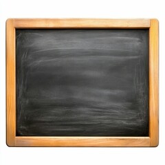 Horizontal Chalkboard with Wooden Frame on White Background