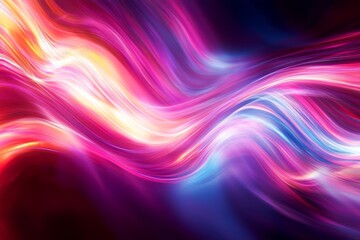 Abstract vibrant waves, energy, motion, dark background, design
