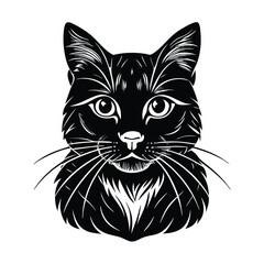 Obraz premium Elegant black and white vector illustration of a cat animal silhouette perfect for artistic designs and creative projects