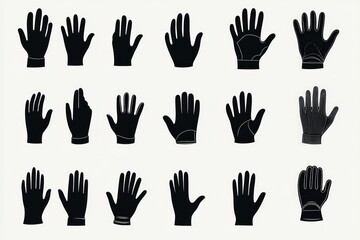 Elegant Collection of Protective Handwear Silhouettes. A Stylish and Functional Design for Various Activities. Explore the Versatile World of Gloves. Perfect for Sports, Work, or Everyday Use.