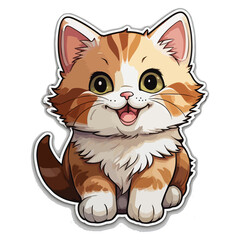  cute and adorable cat sticker cute and happy  cat sticker vector design