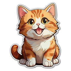  cute and adorable cat sticker cute and happy  cat sticker vector design