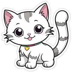  cute and adorable cat sticker cute and happy  cat sticker vector design