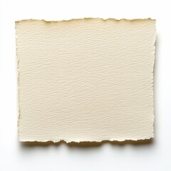Obraz premium Handmade Cream Paper with Textured Finish on White Background