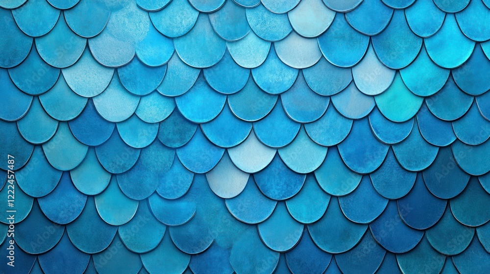 Poster colorful blue scale patterns with textured surface for design use