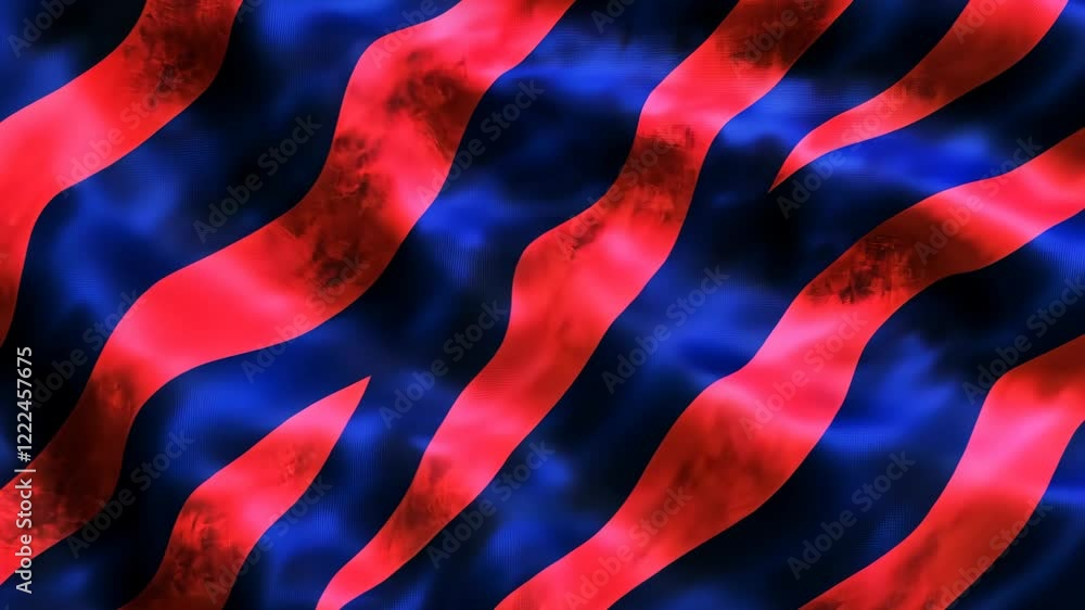 Aufkleber striking waves of red and blue stripes create a dynamic visual effect in this abstract design