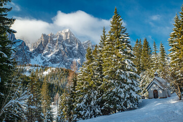 dolomiti, paesaggio invernale