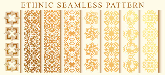 Unique seamless pattern. Gold seamless pattern collection 