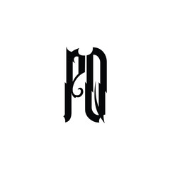 PQ monogram logo design letter text name symbol monochrome logotype alphabet character simple logo
