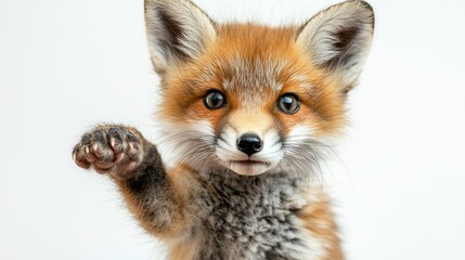Obraz premium Adorable Red Fox Kit Reaching Out With Paw
