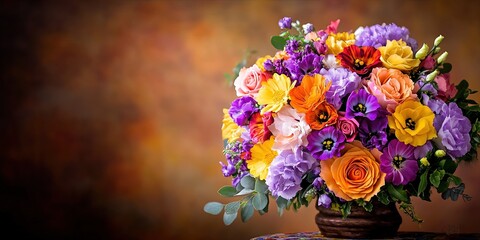Fototapeta premium bouquet of easter flowers, solid background