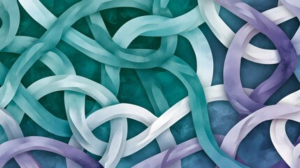 Abstract Teal Purple Swirling Lines Art Background
