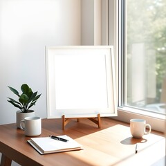 Obraz premium Elegant and Artsy Frame Mockup: Showcase Your Artwork or Photography