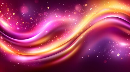 Obraz premium Abstract Pink Gold Wave Background Glowing Particles Design