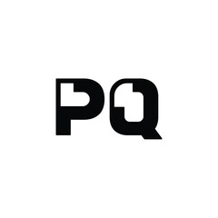 PQ monogram logo design letter text name symbol monochrome logotype alphabet character simple logo