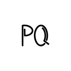 PQ monogram logo design letter text name symbol monochrome logotype alphabet character simple logo