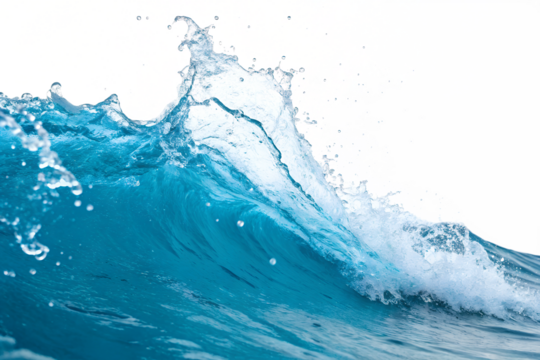 Blue Ocean Wave Splash on Transparent Background | Stock Image