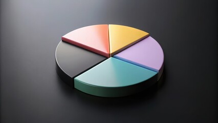 A Colorful Segmented Circle Chart Representing Proportions and Data Analysis