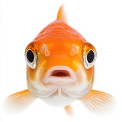 Close-Up View of a Goldfish with Bright Orange Coloration and Features