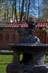 Obraz premium Statue of a lion in the Wudi temple of Datsan Gunzechoi