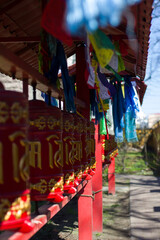 Prayer drums in the Buddhist temple Datsan Gunzechoinei