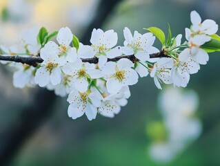 Obraz premium Spring blossom display nature trail flower lush green background close-up view beauty of nature and renewal