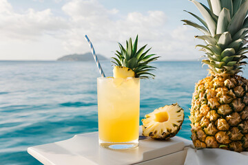 pineapple juice on the beach