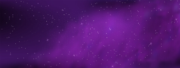 Starry night sky with astrological constellations. Space stars background.Space nebula and glittering stardust.