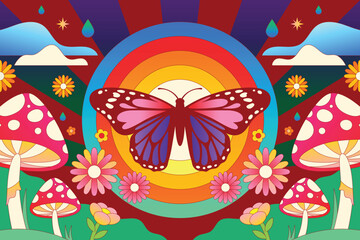 Hand drawn butterfly illustration