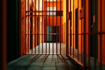 Fototapeta premium Exploring the architecture and design of prison bars.
