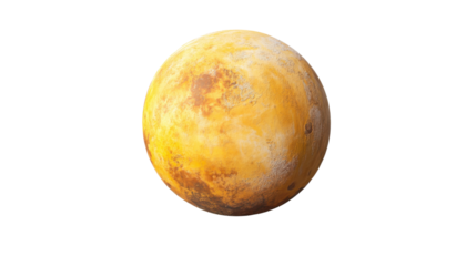 Full yellow moon on transparent background 