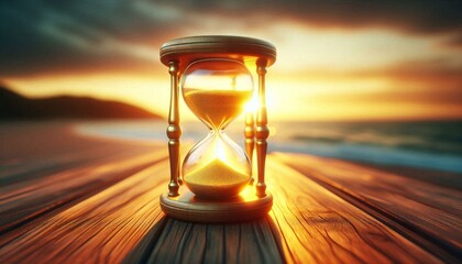 Hourglass Under Sunset.